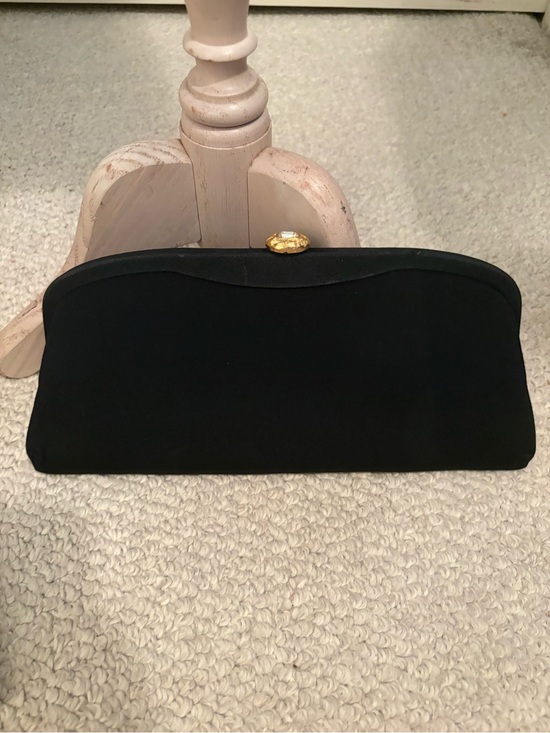 Unbranded Handbags - Vintage Classic Black Evening Clutch Handbag closure with rhinestone